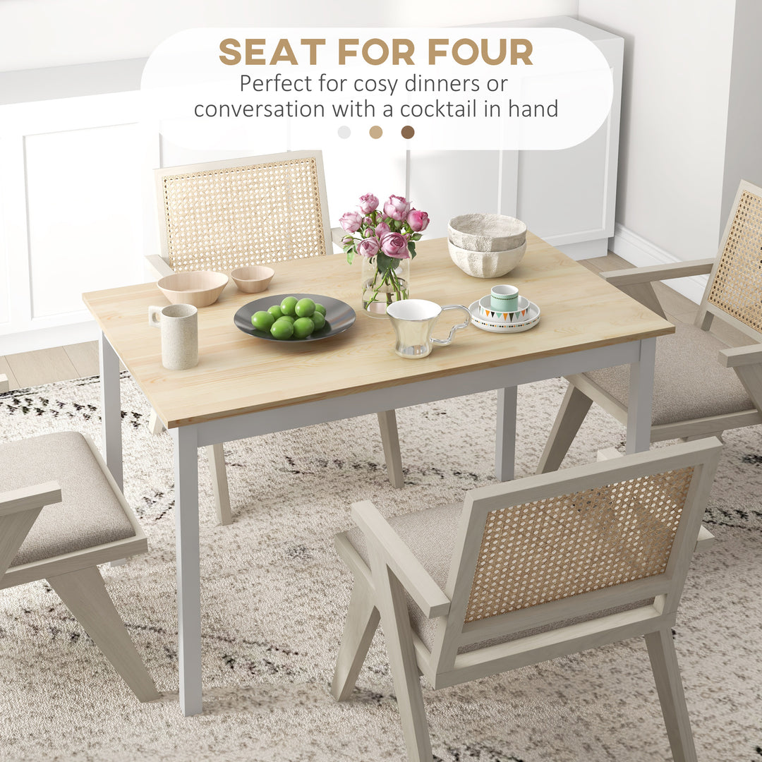 Four-Seater Farmhouse-Style Wooden Table
