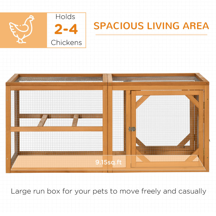 PawHut Wooden Chicken Coop with Perches, Doors, Combinable Design, for 2