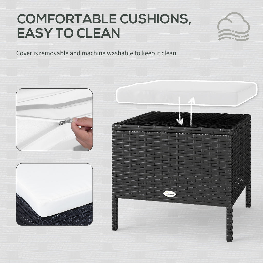 MCL 8-Seater Garden Rattan Furniture Rattan Corner Dining Sofa Set Wicker Conservatory Furniture Lawn Patio Coffee Table Foot Stool w/Cushion-Black