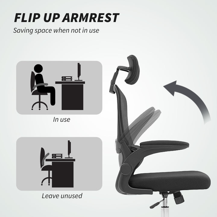 Mesh Back Office Chair, with Lumbar Support - Black