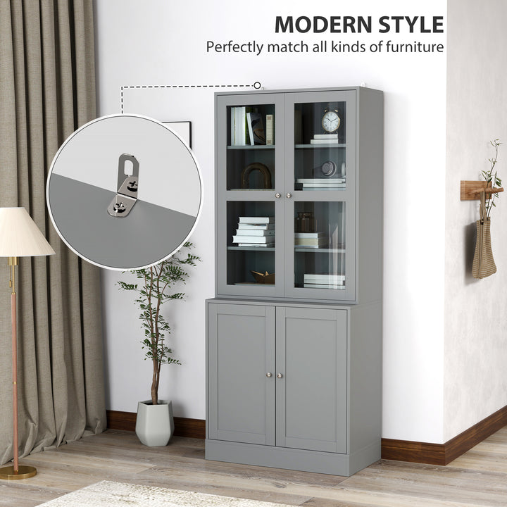 Double Storage Display Cabinet - Grey