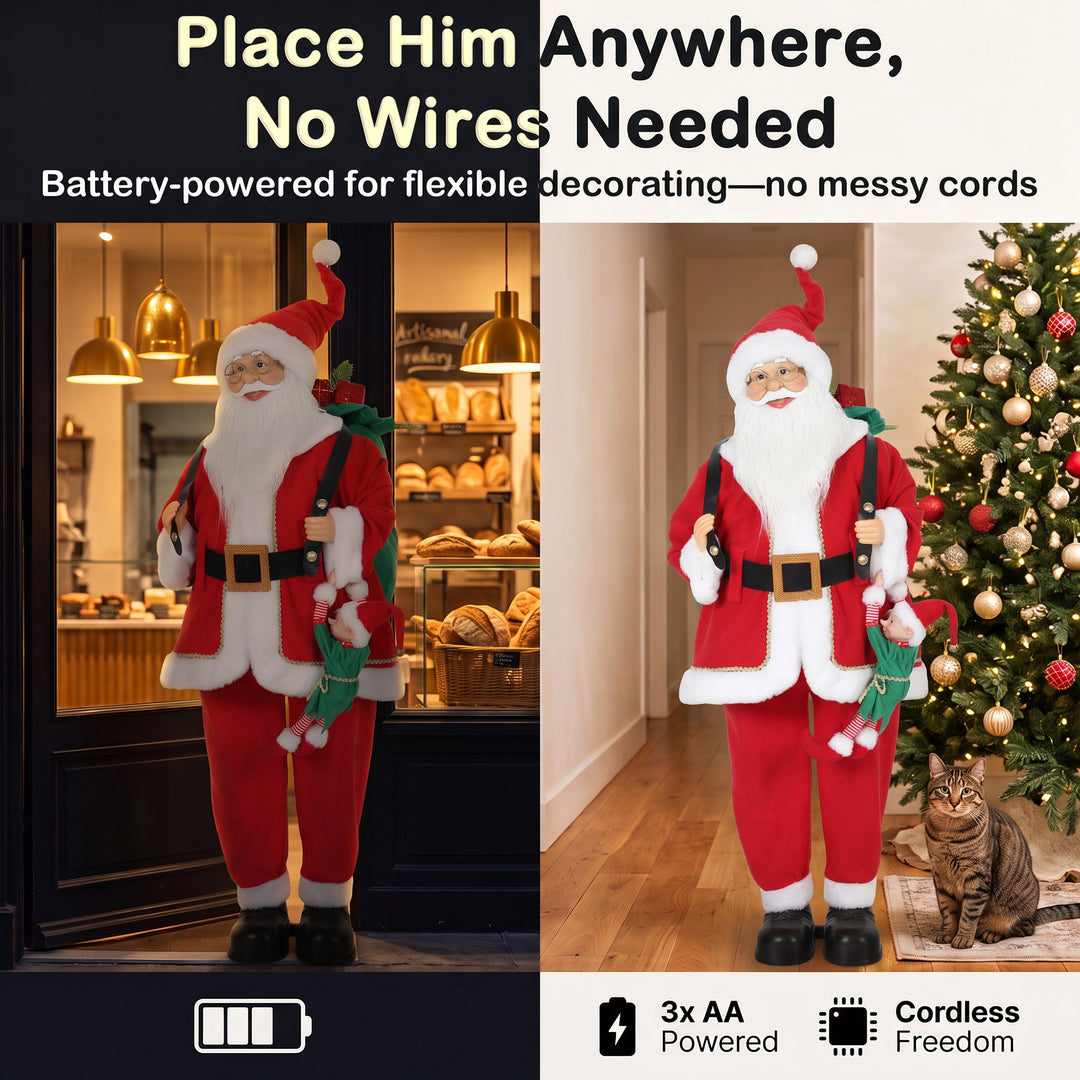 4ft Singing Dancing Santa Claus, Standing Christmas Animated Santa - view 6