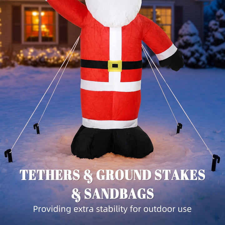 5ft Christmas Inflatable Velvet Look Santa Claus with Welcoming - view 6
