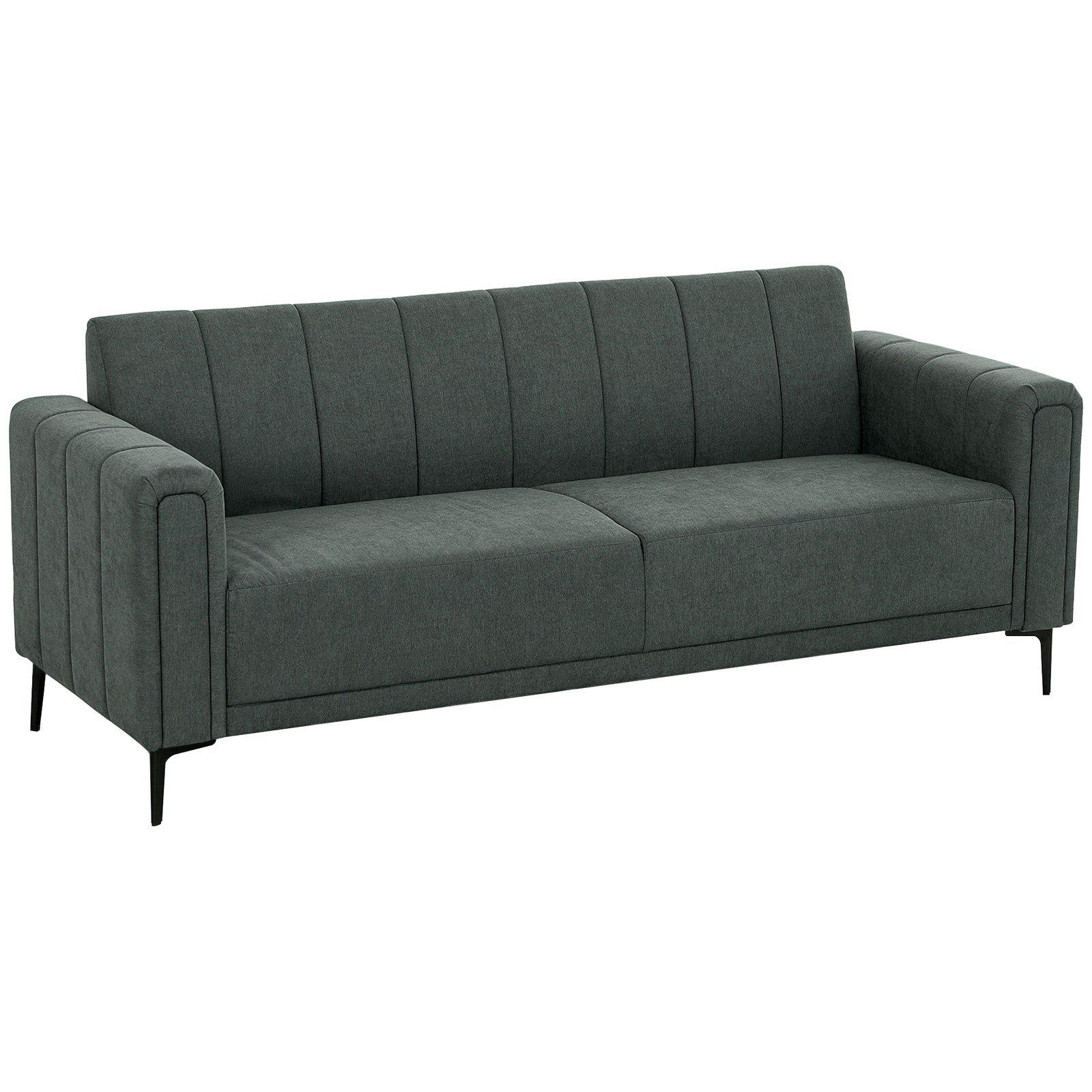 Three-Seater Relaxed Modern Sofa - Grey