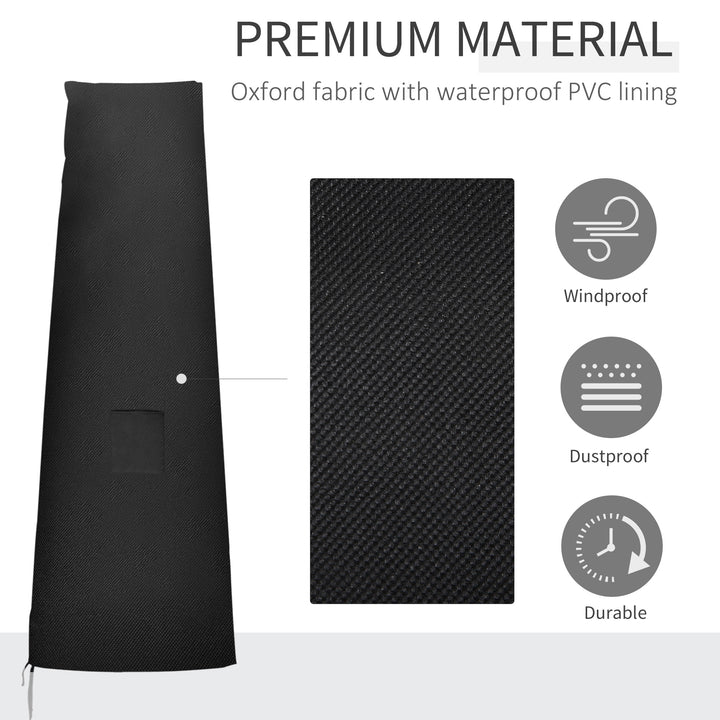 Garden Parasol Cover Waterproof Outdoor Cantilever Banana Umbrella Protector 300D Oxford Fabric 240 x 48/70 cm for 3 m Cantilever Parasol