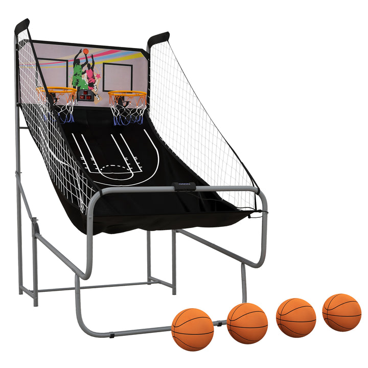 SPORTNOW Foldable Double Shot Basketball Arcade Game with 8 Modes | Aosom UK