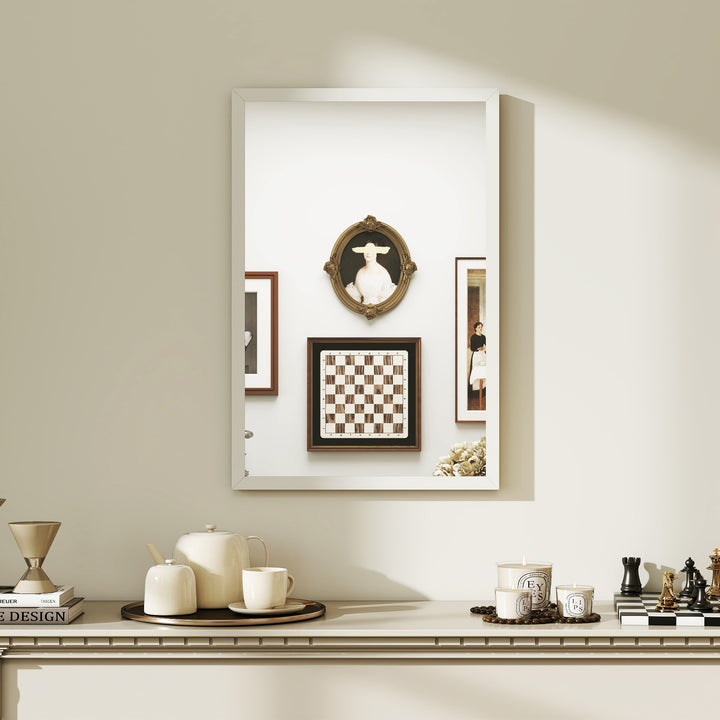 Wall Bathroom Mirror, 60 x 40 cm Wall-Mounted Mirror for Living Room, 