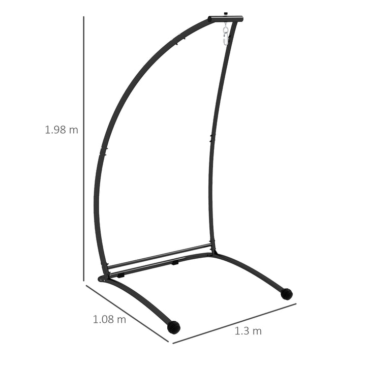 Hammock Chair Stand, C Shape Hanging Heavy Duty Metal Frame Hammock Stand for Hanging Hammock Air Porch Swing Chair, Indoor & Outdoor Use, Black