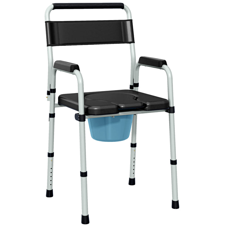 Commode Chair for Elderly with Arms and Back, Lightweight Non-Slip