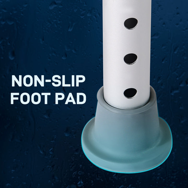 MCL Height Adjustable Bath Stool, Aluminium Shower Stool with Non-Slip Pads for Elderly, Disabled, Seniors, Pregnant, White