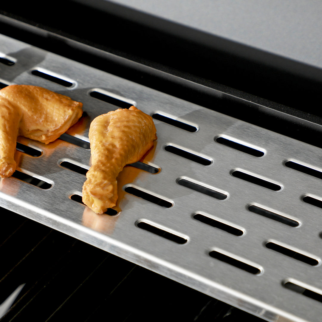 12kW Deluxe Duo Gas BBQ, with Grill, Plancha and Side Burner - Black