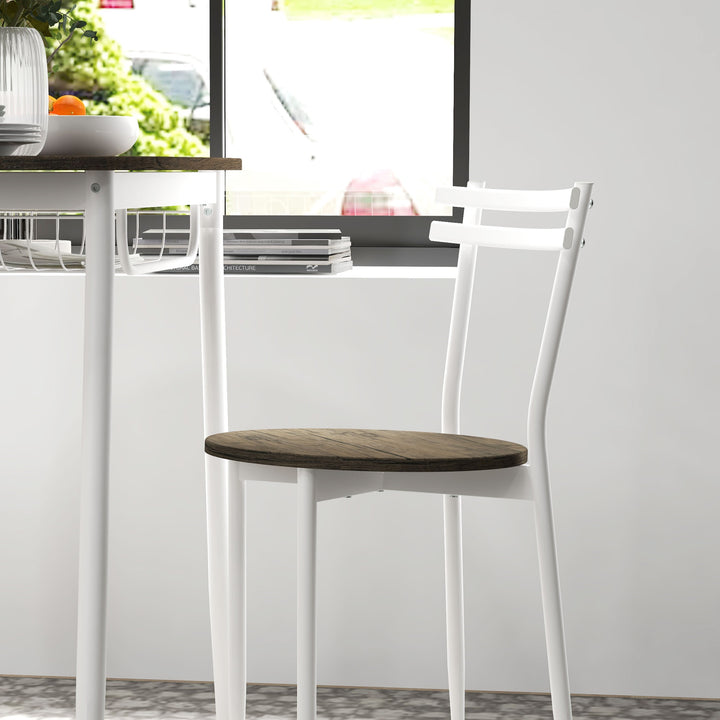 MCL 3-Piece Dining Table and Chairs Set, Oval Kitchen Table with 2 Chairs, with Wire Storage Shelf and Steel Frame, Natural