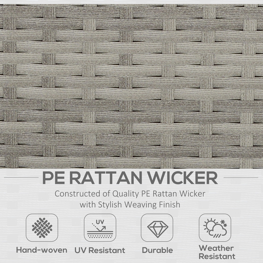 Six-Piece Rattan Sofa Set, with Glass-Top Table - Mixed Grey