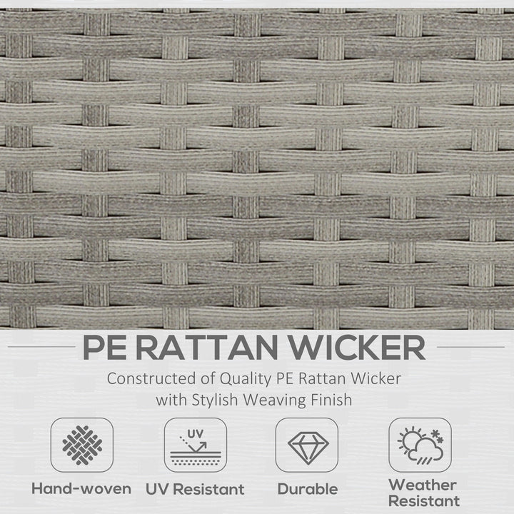 Six-Piece Rattan Sofa Set, with Glass-Top Table - Mixed Grey