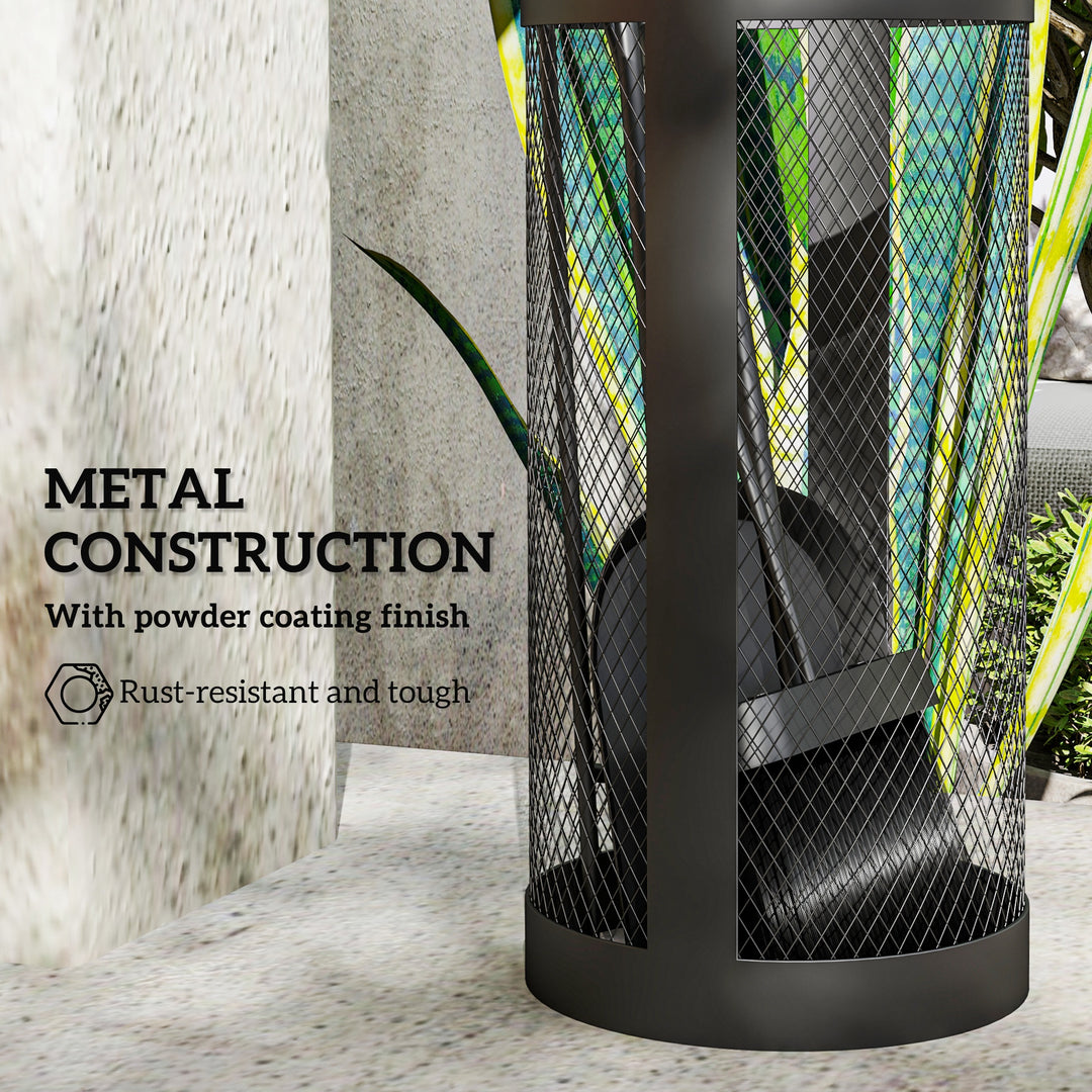 5-Piece Fireplace Tools Set with Mesh Basket, Indoor Outdoor Fireside 