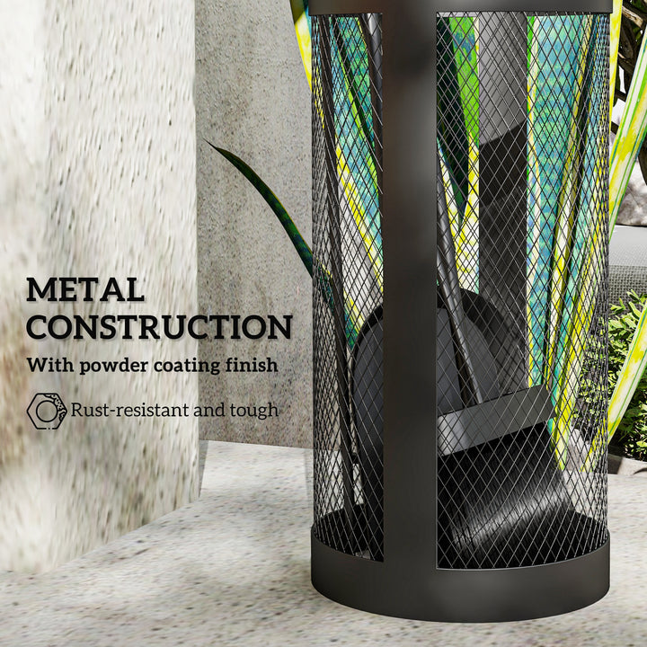 5-Piece Fireplace Tools Set with Mesh Basket, Indoor Outdoor Fireside 