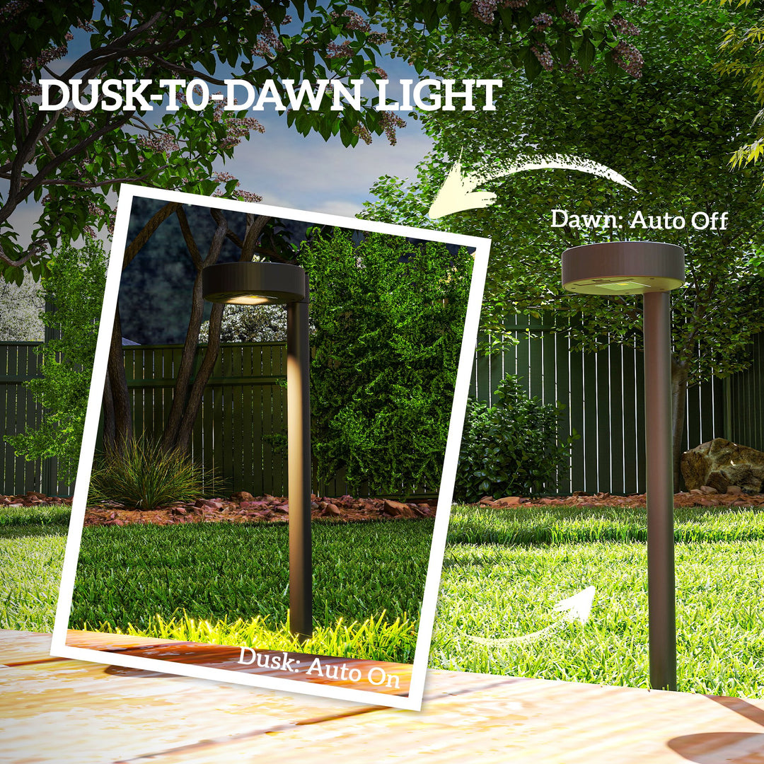 Solar Lights Outdoor Garden Stake 8 Pack Pathway Lighting, Solar Stake Lights with Auto On/Off LED, IP44 Waterproof Plastic Outdoor Garden Lighting for Path, Patio and Landscape