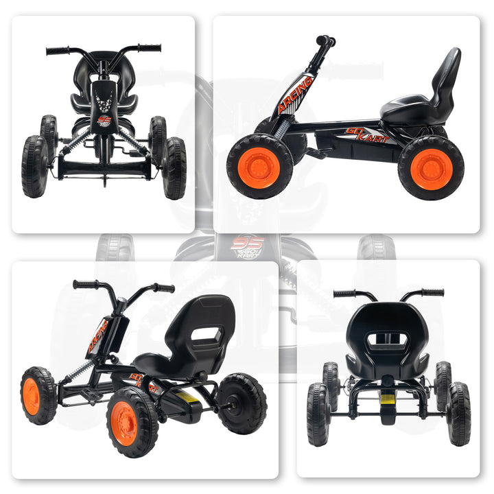 Kids Pedal Go Kart with Steel Frame, Sporty Design, for Ages 2-5 Years