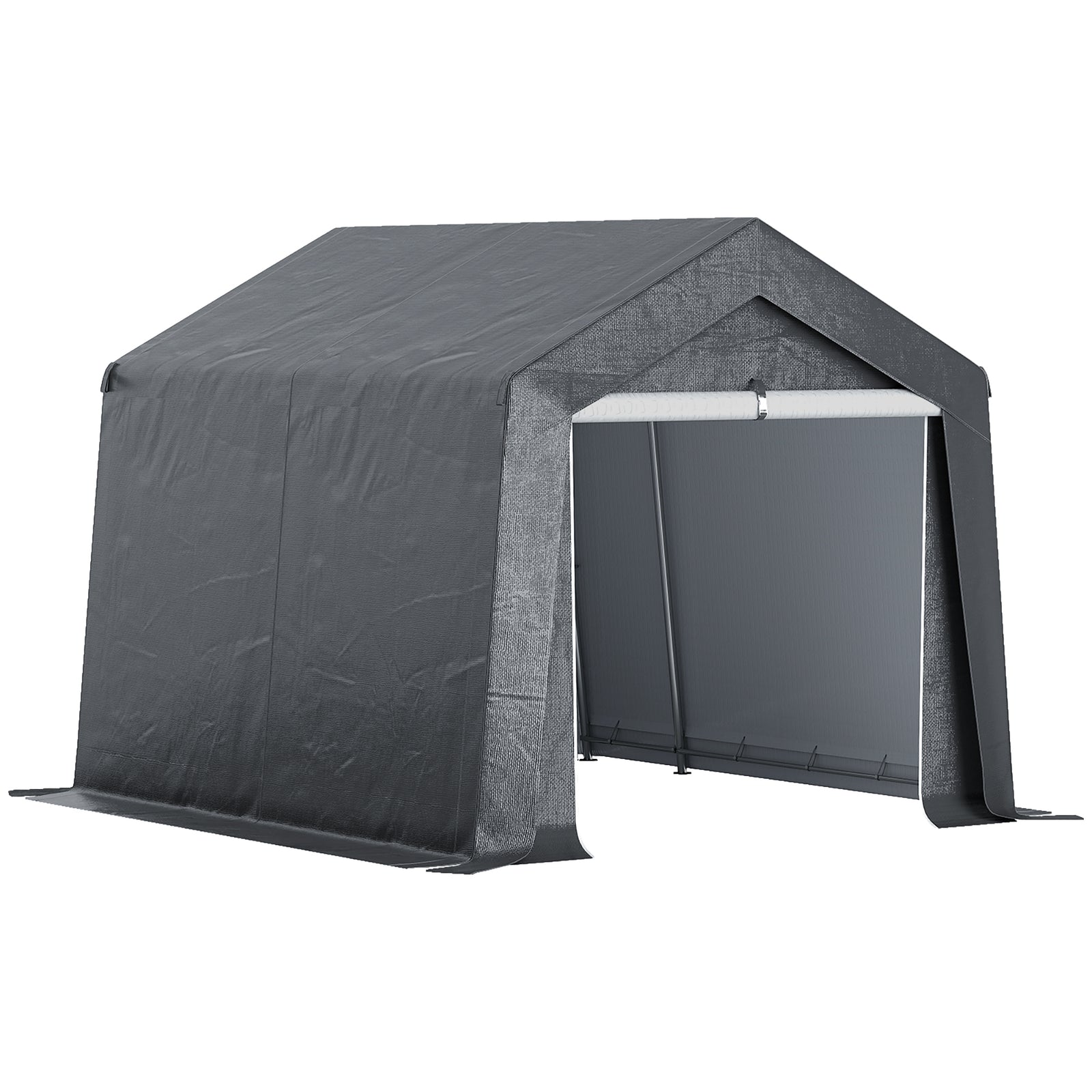 3.6 x 2.1m Portable Outdoor Shed, with Window - Dark Grey