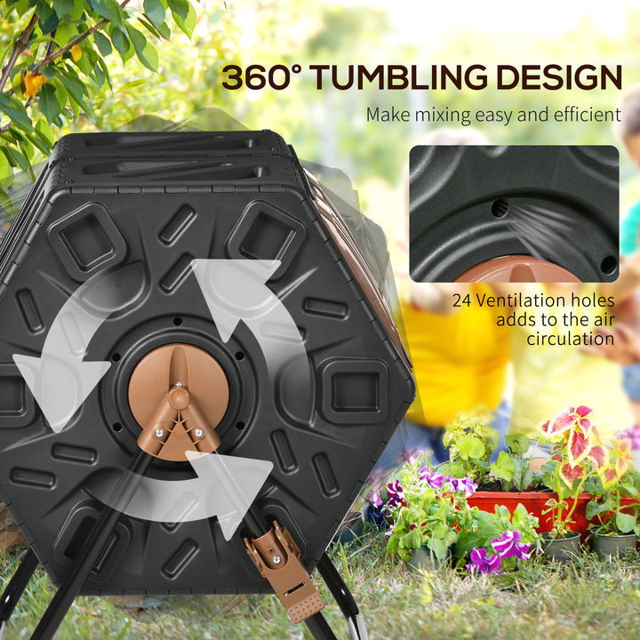 130L Double Chamber Composter - Black