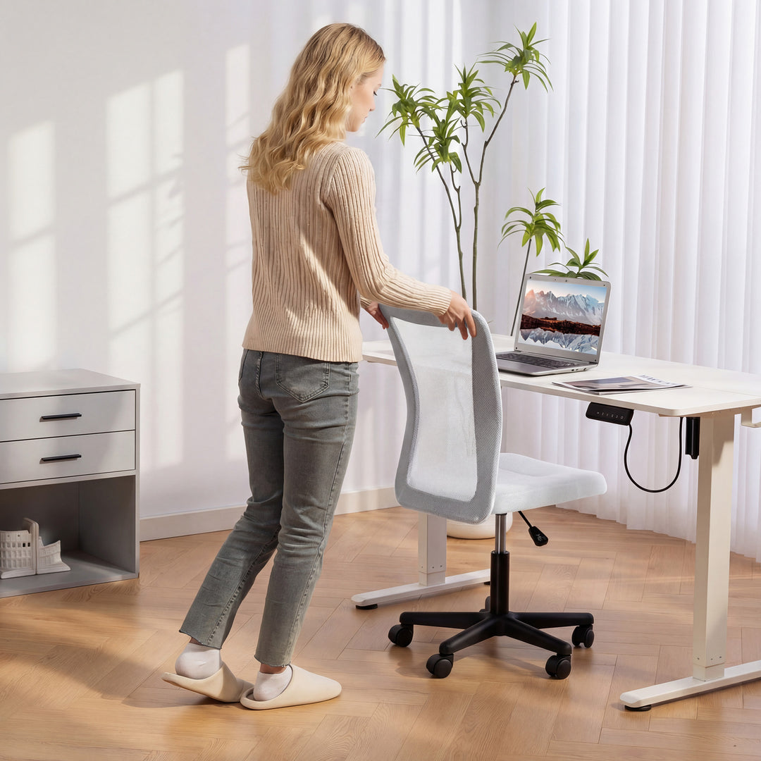 Mesh Office Chair Armless Swivel Executive Computer Desk Chair Adjusta