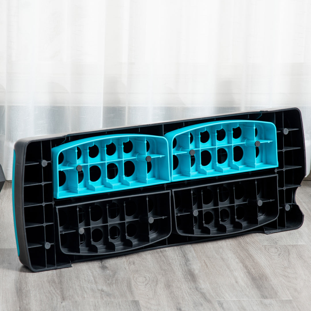 MCL Aerobic Step with 3-Level Adjustable Heights for Home, Office Exercise, Black and Blue
