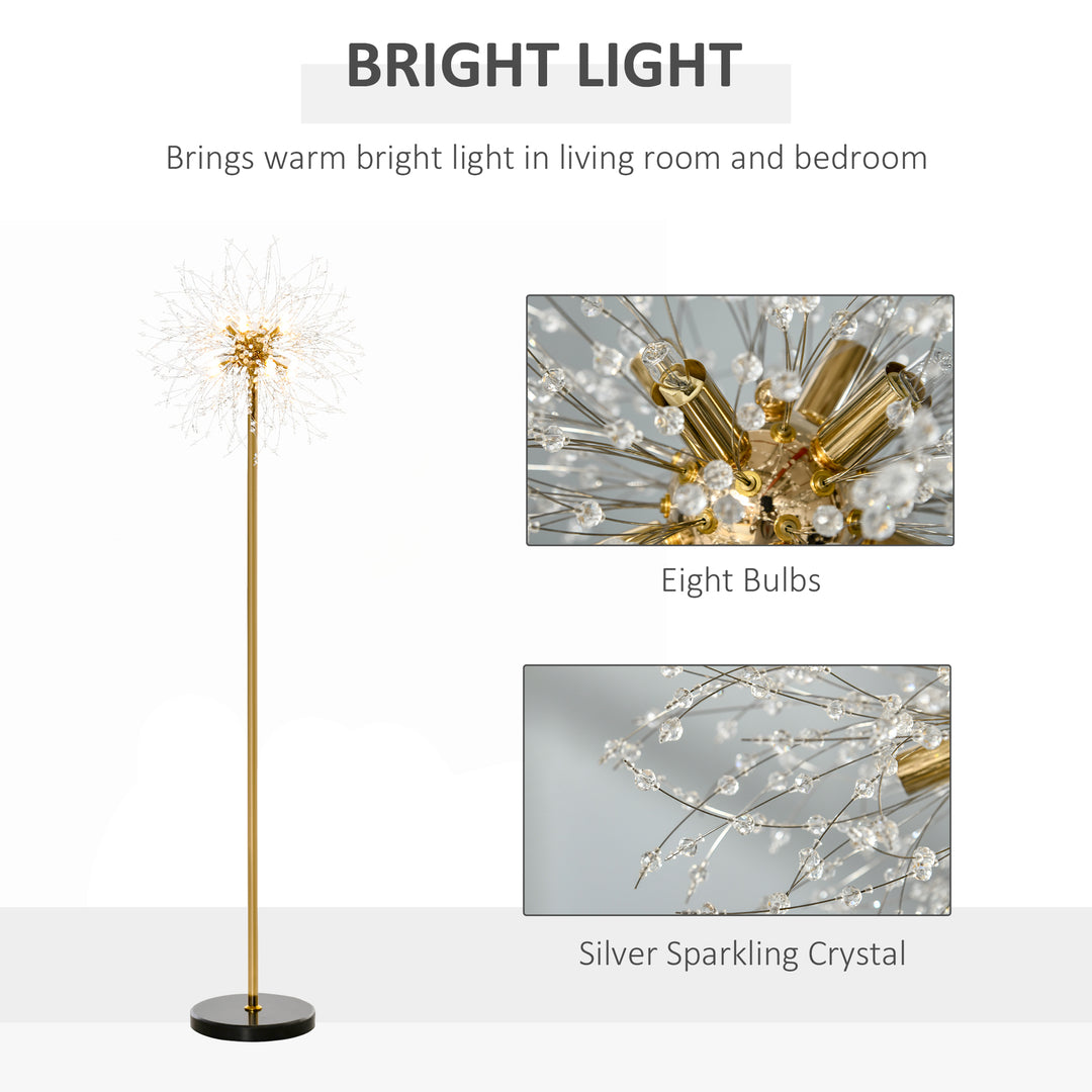 HOMCOM Modern Floor Lamp, Tall Standing Lamp with Dandelion-like Lampshade for Living Room | Aosom UK