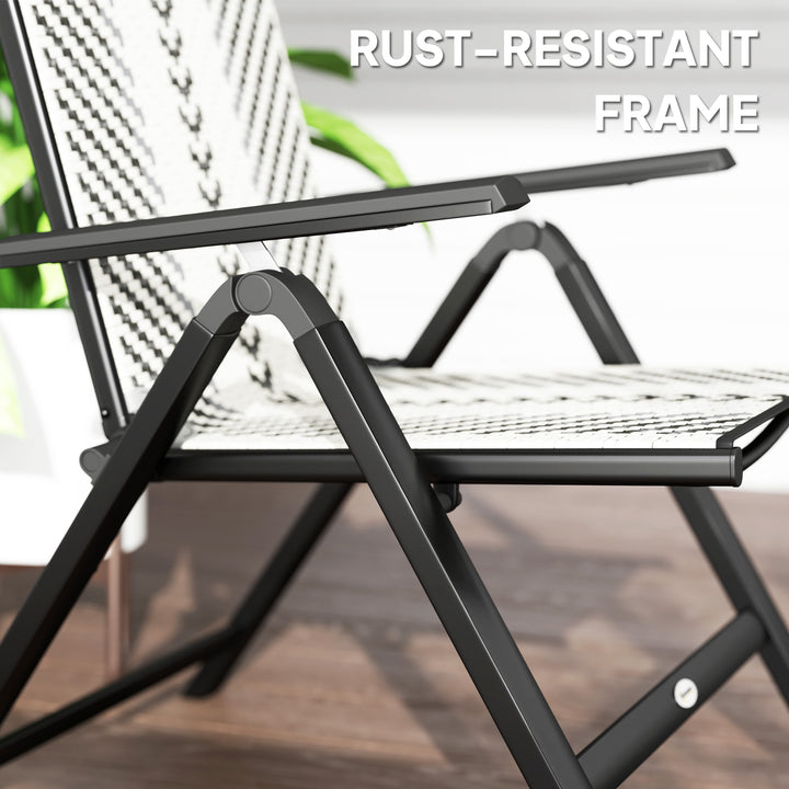 Rattan Reclining Garden Chairs - Grey