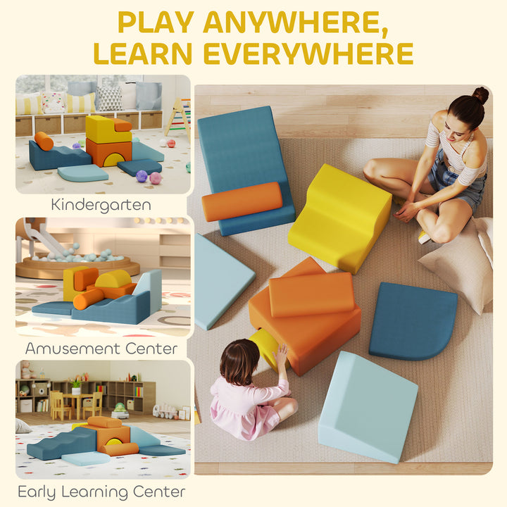 9-Piece Soft Play Set, Kids Soft Play Foam Blocks with Detachable Cove