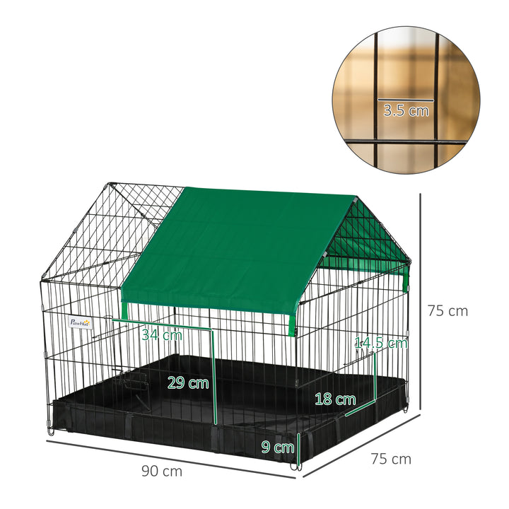 PawHut Guinea Pig Habitat, Leak-Proof Small Animal Cage, Safety Lock, Top Access, Durable Build | Aosom UK