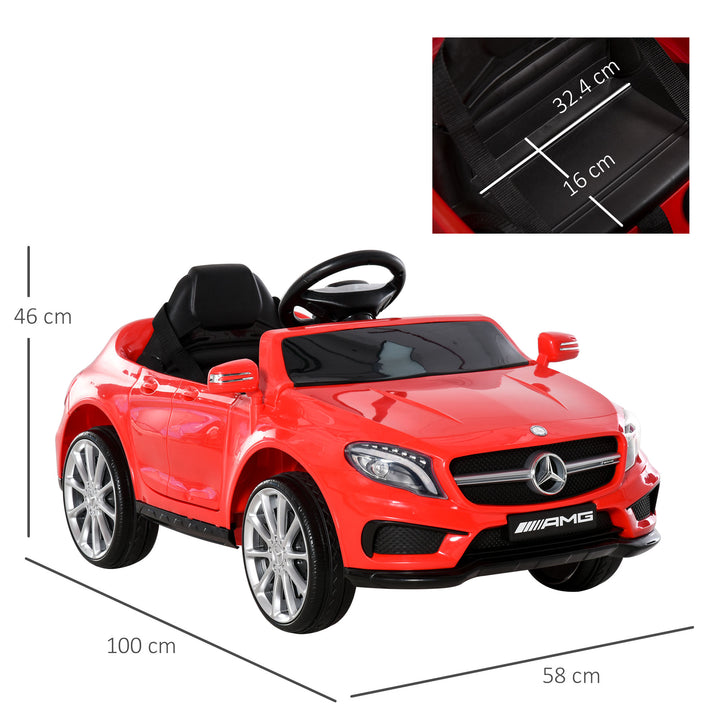 HOMCOM Compatible for 6V Kids Ride On Car Mercedes Benz GLA Licensed Toy toddler w/ Music Remote Control Rechargeable Headlight Two Speed | Aosom UK