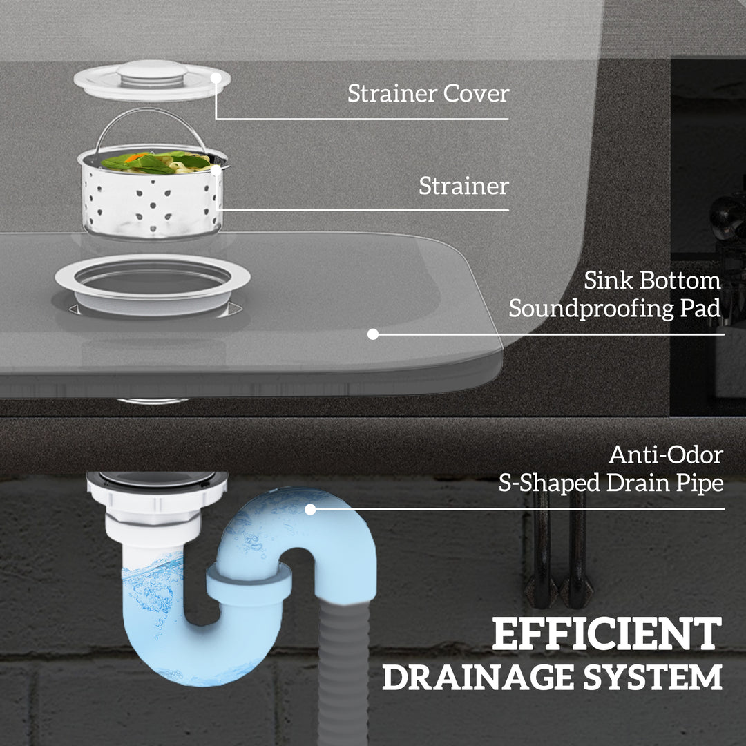 Outdoor Stainless Steel Kitchen Sink, Freestanding Sink Single Bowl wi