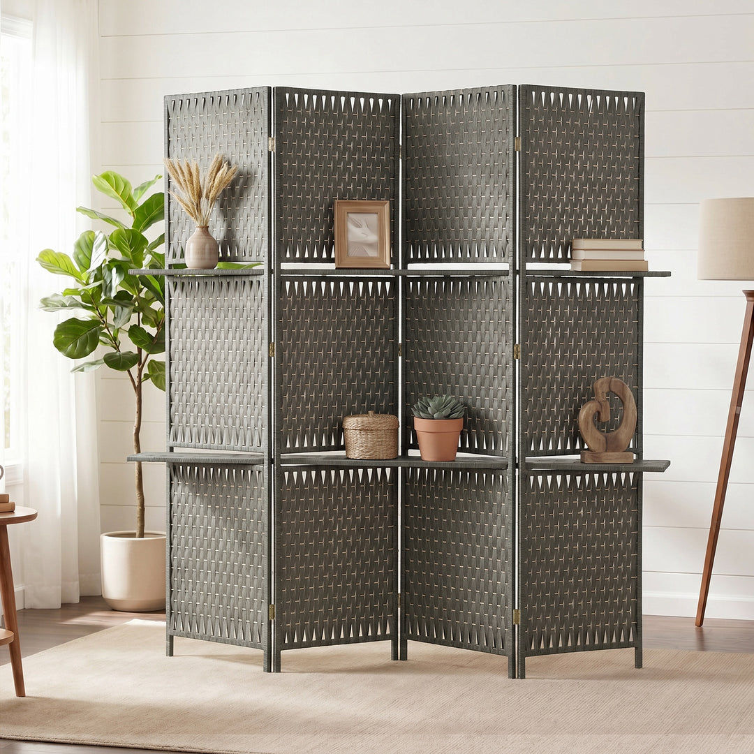 Wave Fibre Freestanding Folding Privacy Screen Panels, Room Divider, G