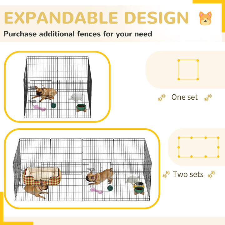 8 Panel DIY Dog Pen with Door, for Dogs, Small Animals, Indoor/Outdoor Use, 76cm High