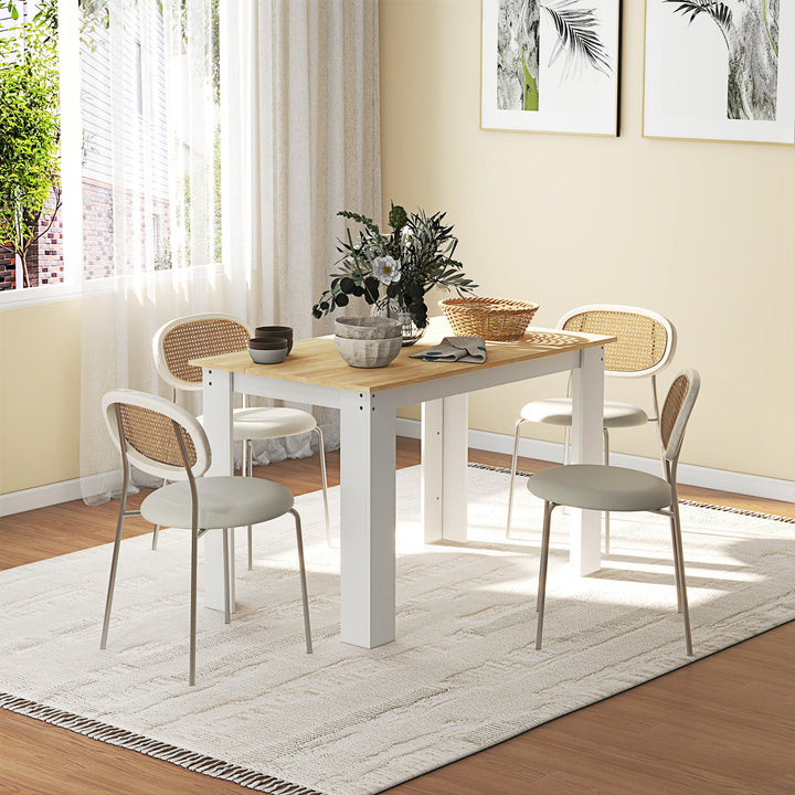 Dining Table for 4-6 People, Kitchen Table with Wood Effect for Dining Room