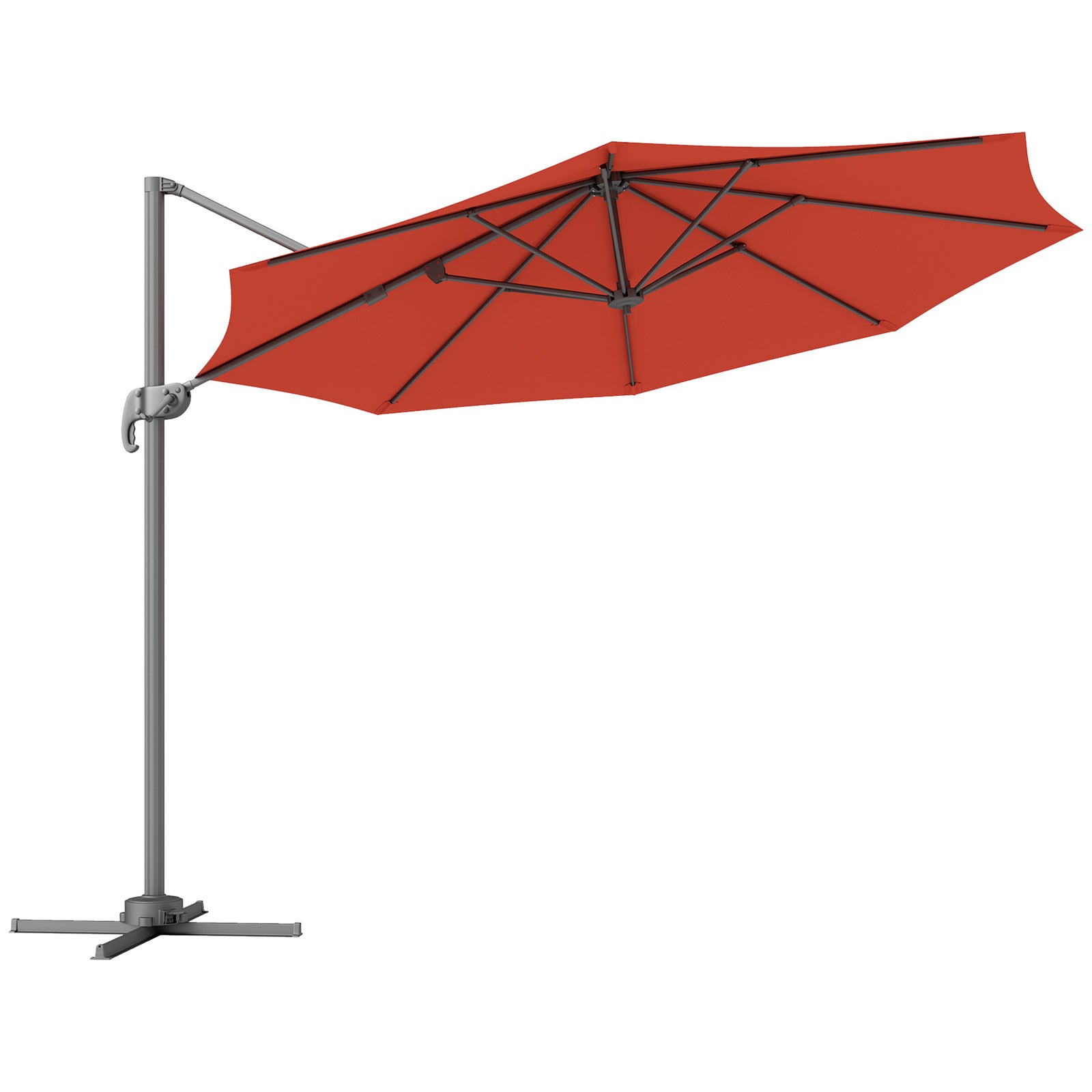 Five-Position Overhanging Parasol - Orange