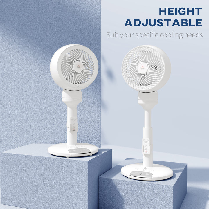 9'' Air Circulator Fan 3 Speed 3 Mode, 70° Oscillation 90° Vertical Tilt, Remote Controller, for Living Room, Bedroom, Office, White