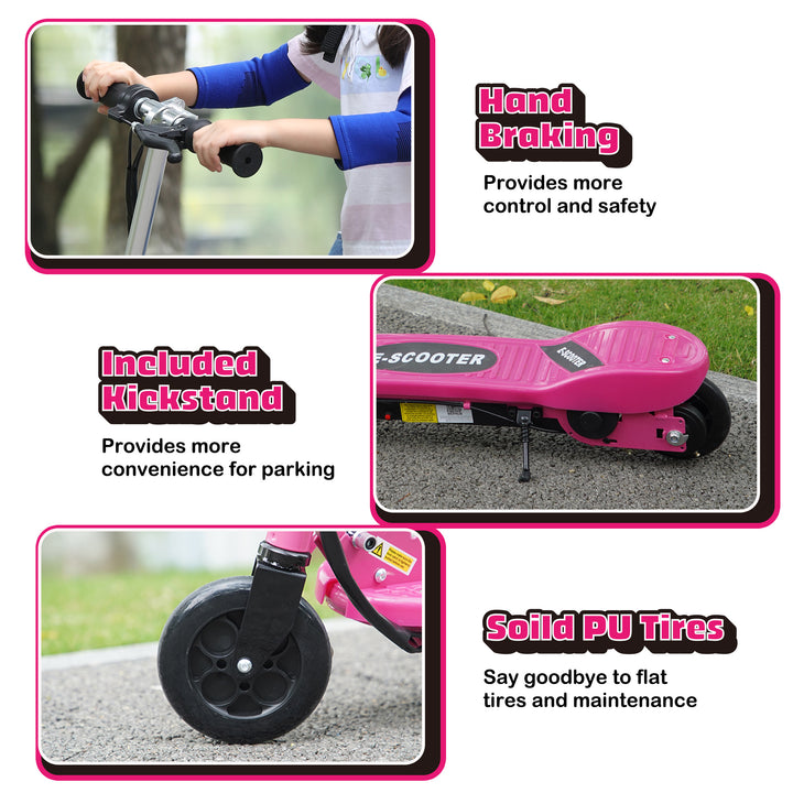 Foldable Electric Kids Scooter, Ride-on for Ages 7-14 Years, Pink