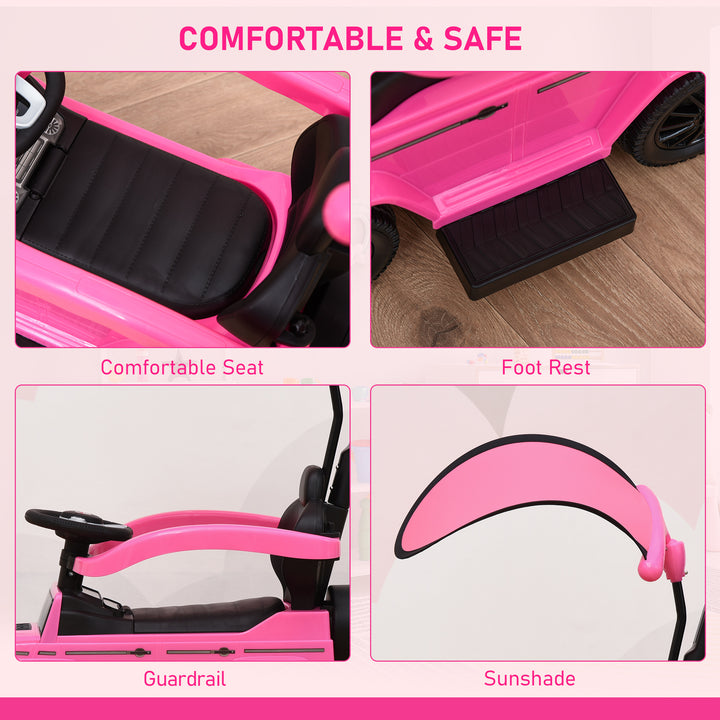 3 in 1 Kids Children Ride on Push Car Toddler Sliding Car G350 Licensed Walker Foot to Floor Slider Push-Along with Horn Steering Wheel NO POWER Manual, Pink