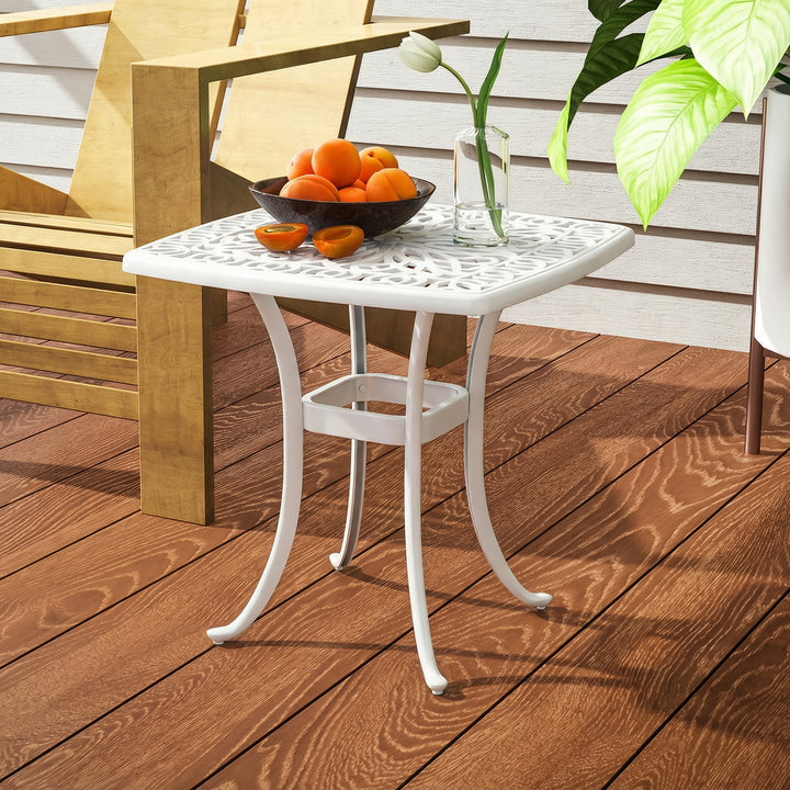 Outdoor Garden Table with 38mm Dia. Umbrella Hole, Cast Aluminium Pati