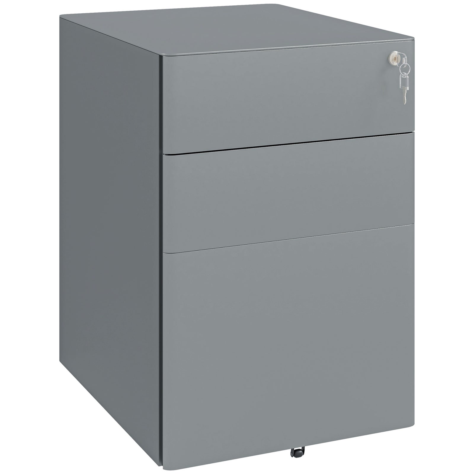 Lockable Cabinet, Rolling Filing Cabinet with 3 Drawers, Steel Office Drawer Unit for A4, Letter, Legal Sized Files