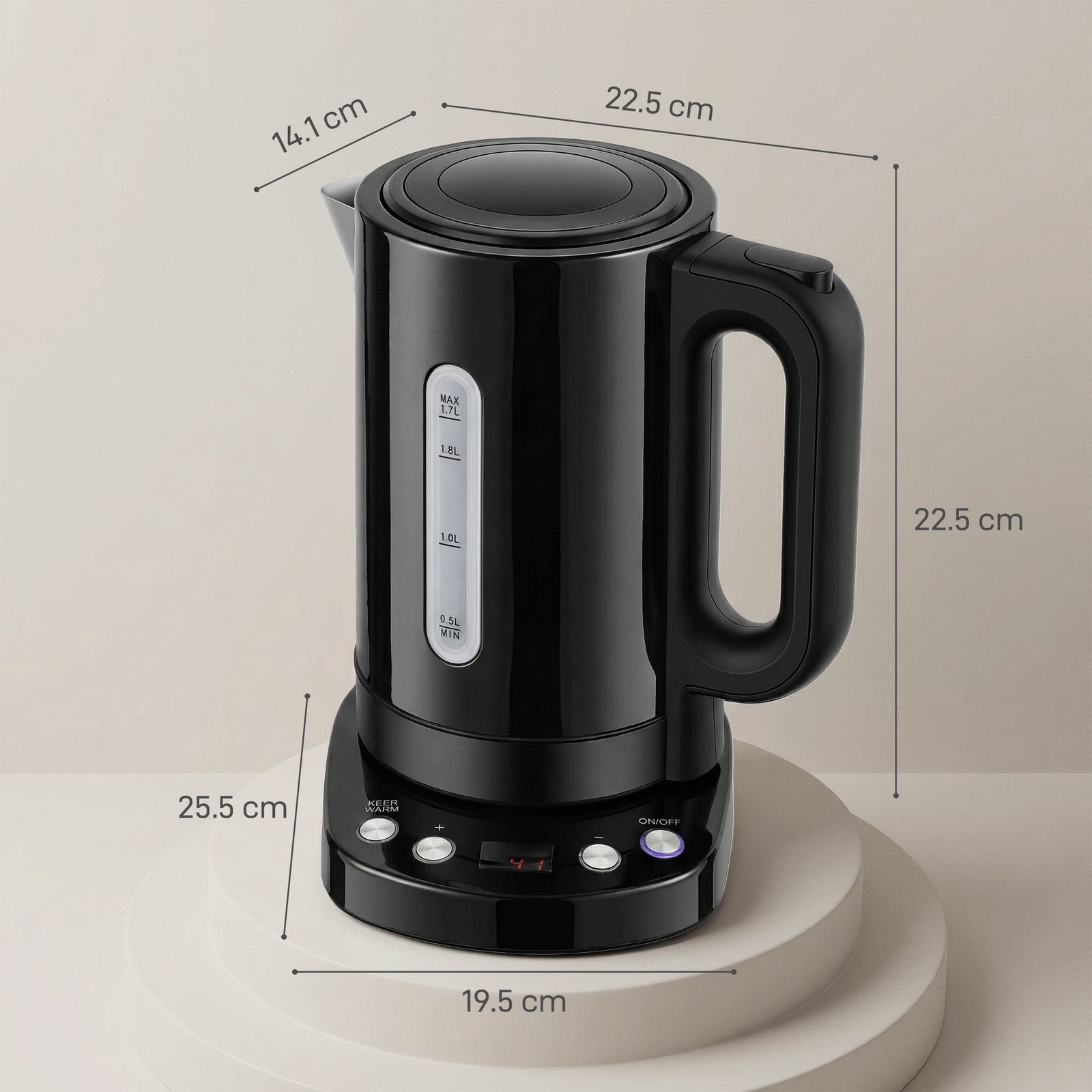 Electric Kettle, 1.7L, Fast Boil, 3kW Water Kettle with UK Strix Therm