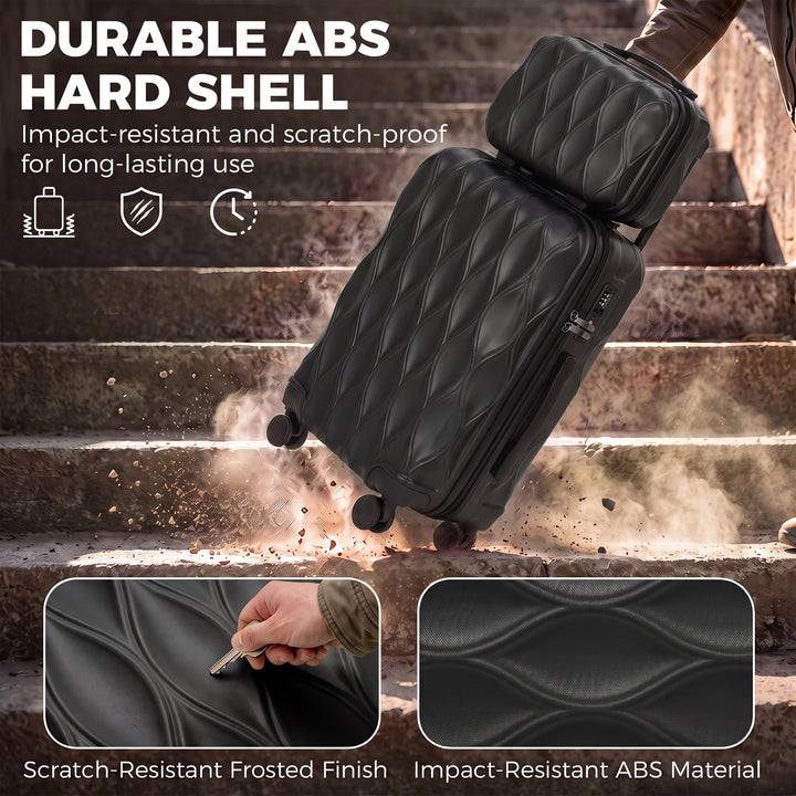 2-Piece Luggage Set, ABS Hard Shell Carry On Suitcase Set with TSA - view 5