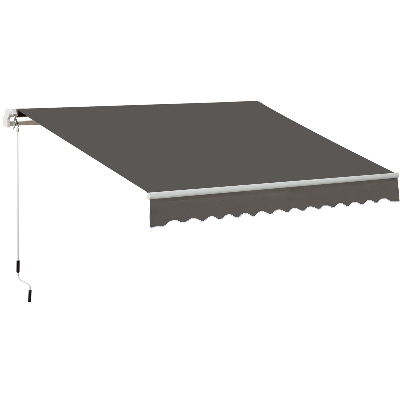 Awning Canopy Manual Retractable Porch Sun Shade Shelter 3 x 2m Grey
