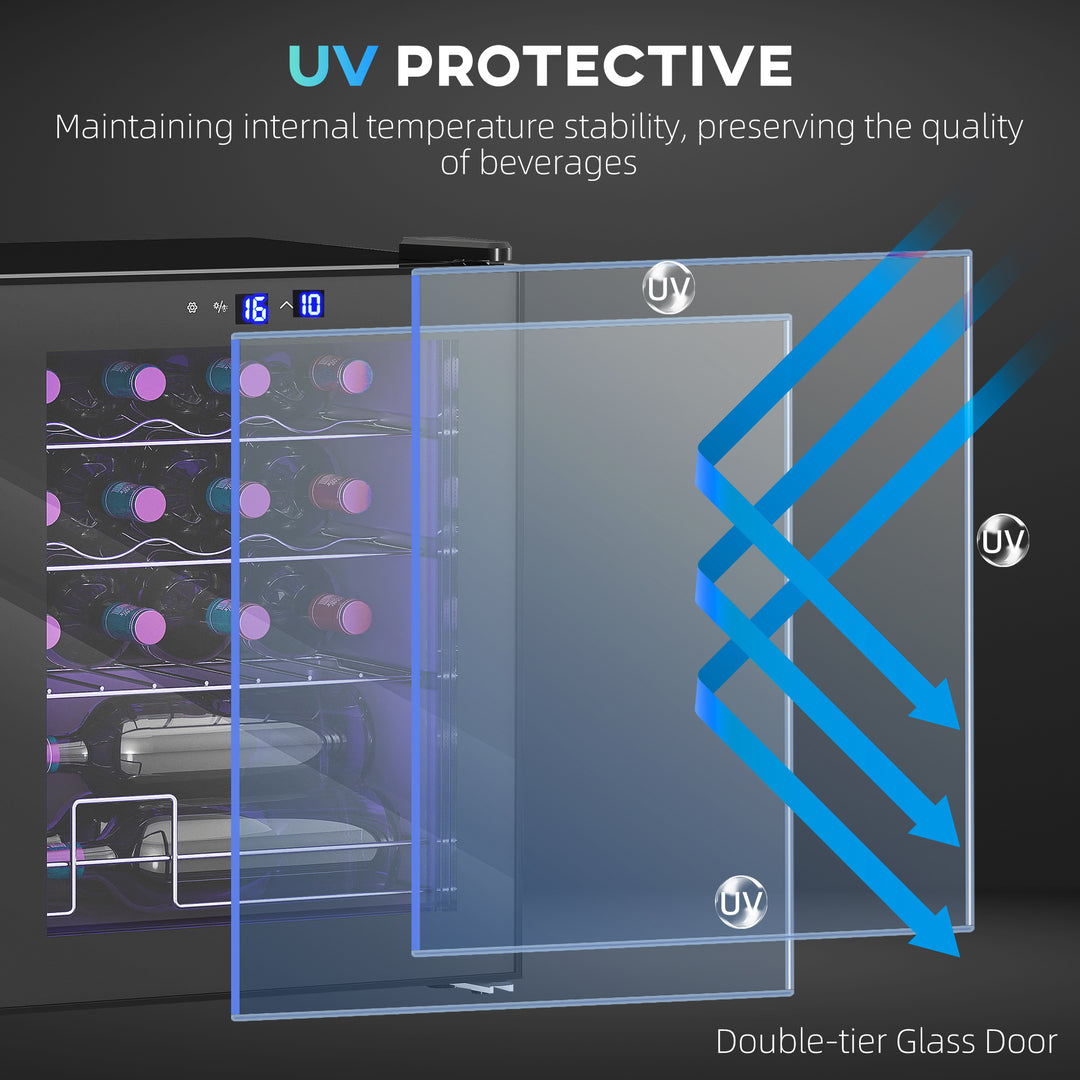 MCL 42L 16-Bottle Wine Cooler Fridge - Black