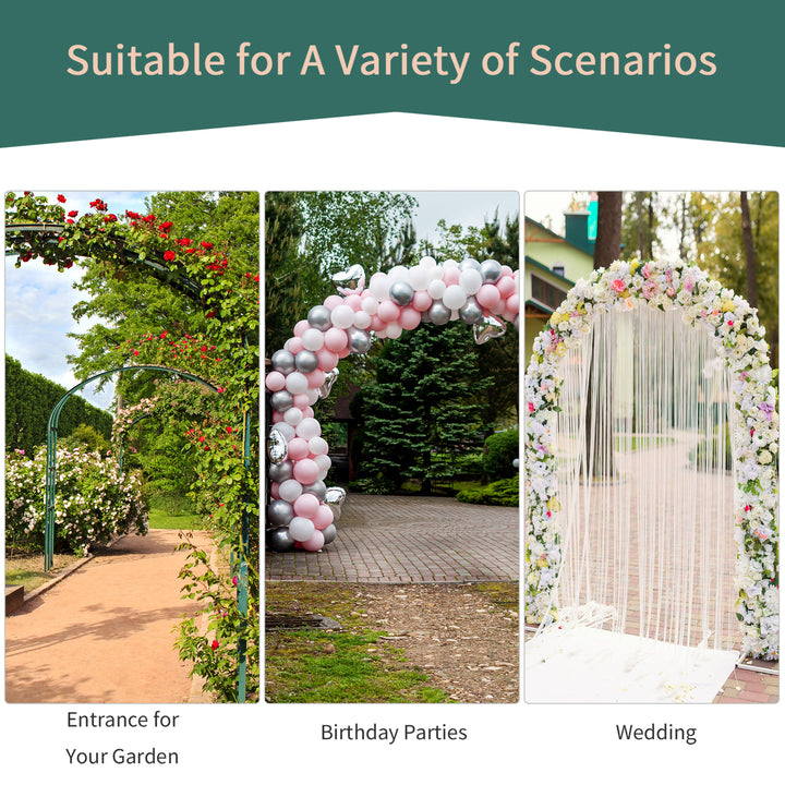 Metal Garden Arch Trellis, Decorative Arbour Archway for Walkway Path Ceremony Wedding Party, 120 x 30 x 226cm