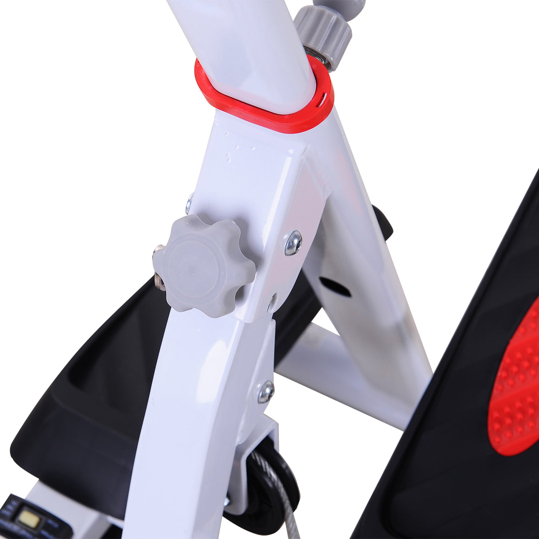 Stepper w/ Handle Hand Grip Workout Fitness Machine For Fitness Aerobic Exercise Home Gym Red