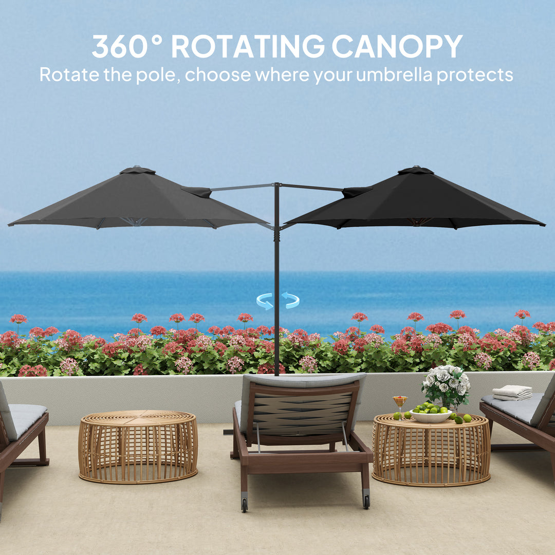 2.5m Rotating Cantilever Parasol - Black