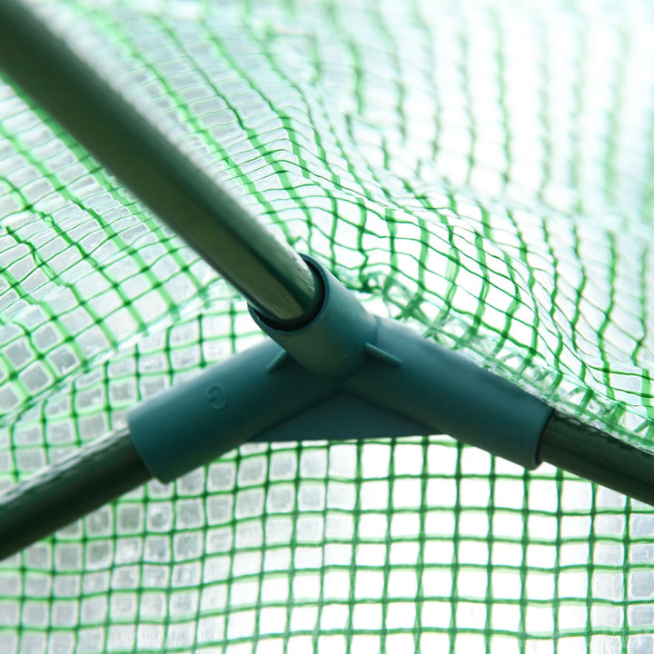 MCL Walk In Tomato Greenhouse Garden Outdoor Mini Greenhouse Flower Planter Steel Frame with Zipped Door & Window, PE Cover, 180 x 100 x 168CM, Green