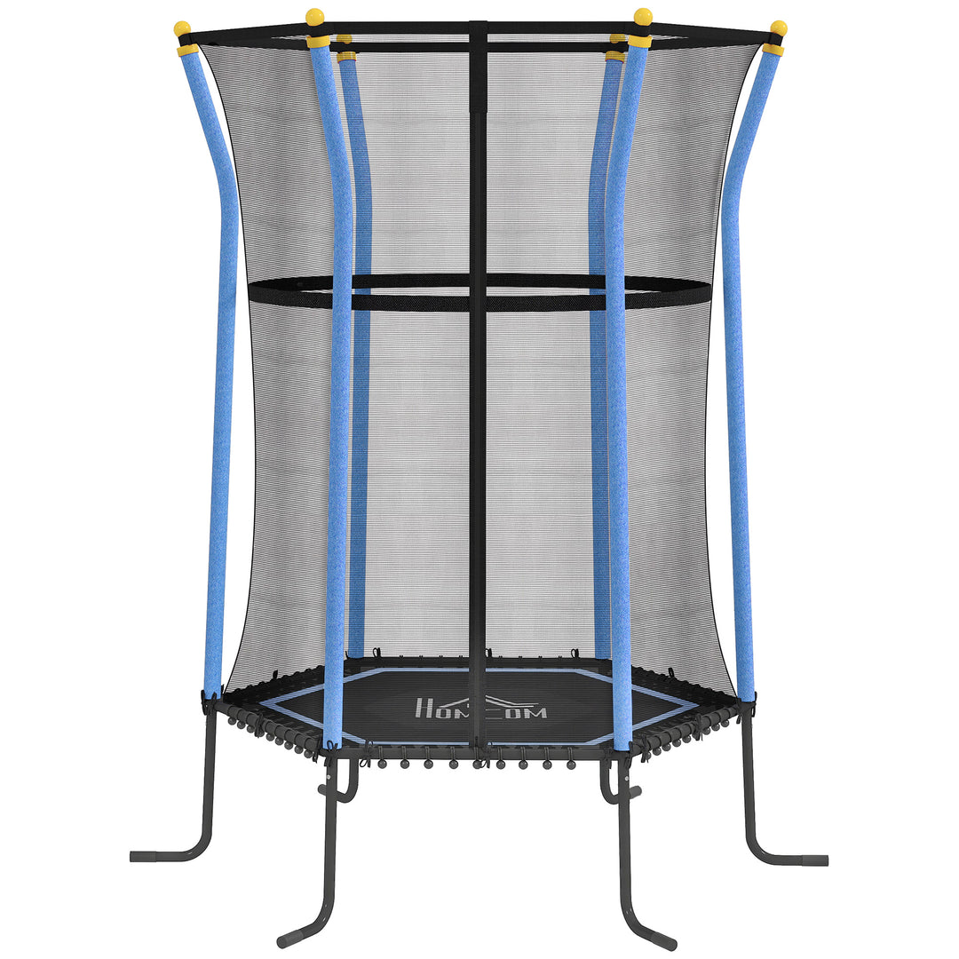 Kids Trampoline Mini Bouncer with Enclosure Safety Net For Ages 3-10 Years - Blue